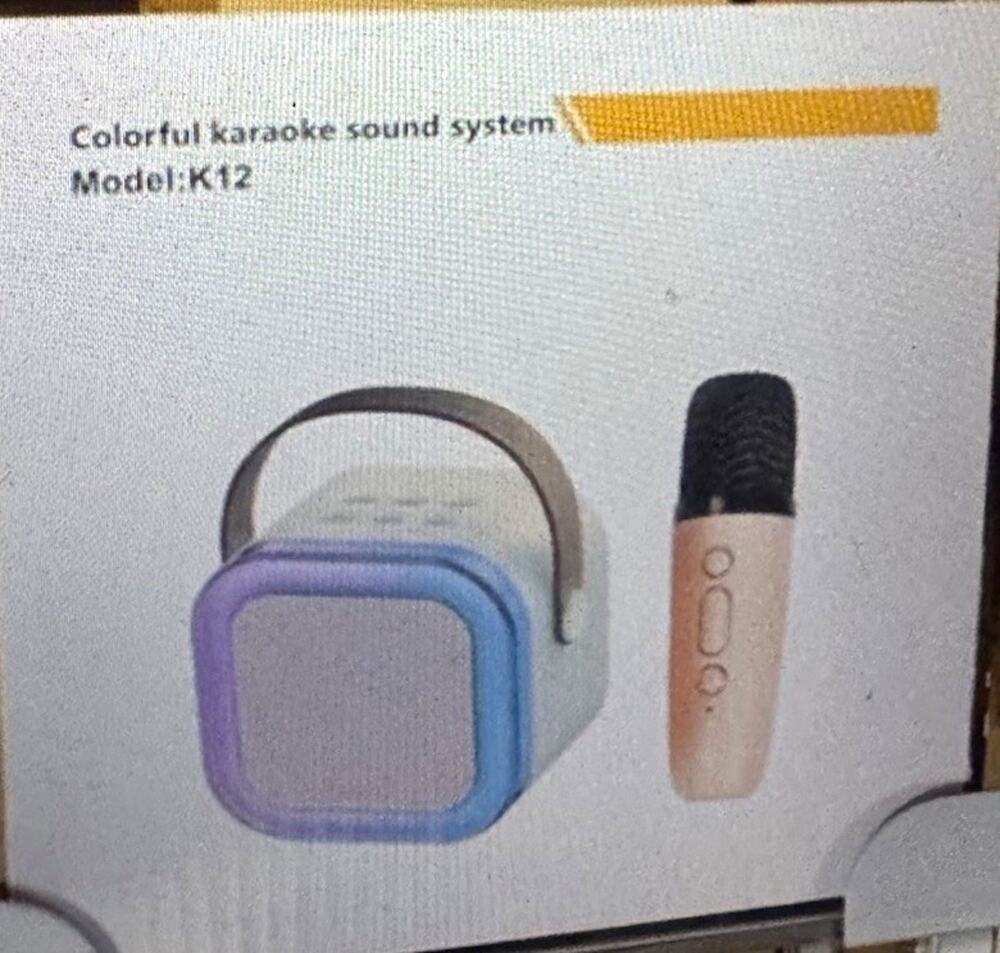 K12 Mini Karaoke Machine Bluetooth Speaker 1 Wireless Microphone LED Kids New